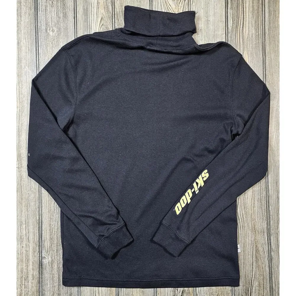 Vintage Men’s Ski-Doo Black Yellow Embroidered Turtle Neck Sweater Size Medium